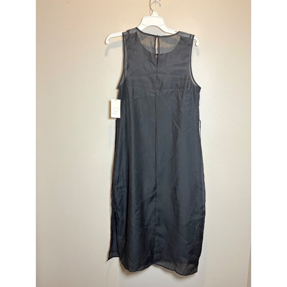 A New Day Womens Sleeveless Sheer Overlay Midi Dress Black Size M G9931X